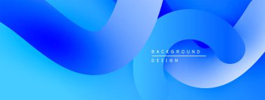 Soyut mavi eğimler akan şekiller yaratır. Modern tasarım, hareket, derinlik ve görsel uyum öneriyor. Minimalist estetik.