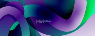 Soyut sıvı şekiller, canlı renklerin karışımı. Gradyan arka plan dinamik görsel efekt yaratır. Modern tasarım ögesi.