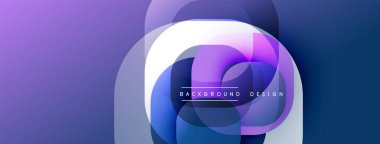 Soyut tasarım, üst üste binen daireler, mor renkler, eğim etkisi. Dijital projeler için modern arkaplan.