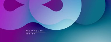 Soyut değişim katmanları akışkan şekiller yaratır. Mor, mavi renkler modern estetik sunarak tasarıma hükmediyor. Pürüzsüz geçişler görsel ahenk sunar.