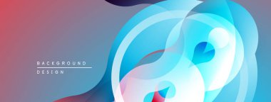 Soyut sıvı şekiller, canlı renklerin karışımı. Modern tasarım, pürüzsüz eğimler dinamik kompozisyon yaratır. Hafif, havadar.