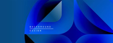 Soyut mavi tasarım. Pürüzsüz şekiller örtüşür, dinamik görsel efekt yaratır. Sunumlar ve web siteleri için modern arkaplan uygun.