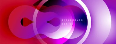 Soyut, enerjik çemberler çakışıyor. Gradyan gölgeler dinamik görsel efekt yaratır. Modern tasarım elementleri akıcılık ve enerji öneriyor.