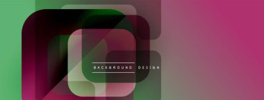 Soyut geometrik şekiller çakışıyor. Pembe, yeşil, gri renkler modern tasarım yaratır. Metin arka plan tasarımı okur. Minimalist kompozisyon.