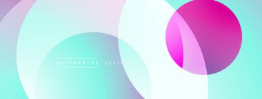 Soyut arkaplan özellikleri üst üste biniyor. Renkler arasında pembe, turkuaz, lavanta, beyaz. Modern tasarım elementleri. Basit, temiz estetik..