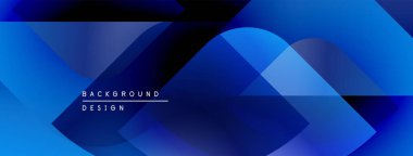 Soyut mavi geometrik şekiller kesişir. Modern tasarım, gradyanlar, katmanlar, dinamik bileşimler içerir. Sunumlar ve web siteleri için uygun bir arkaplan.