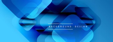 Soyut mavi gradyanlar geometrik şekiller oluşturur. Modern tasarım teknoloji, yenilik, dinamik kompozisyon öneriyor. Temiz estetik.