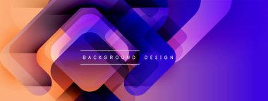 Soyut geometrik şekiller örtüşür, canlı bir değişim etkisi yaratır. Metin, kompozisyon içerisindeki arkaplan tasarımını okur.