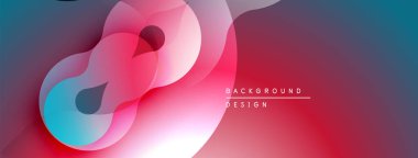Soyut sıvı şekiller, canlı renklerin karışımı. Pembe, mavi gradyanlar dinamik kompozisyon oluşturur. Arka planlar için modern tasarım ögesi.