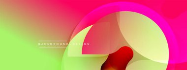 Soyut, enerjik bir arkaplan. Renkler karışıyor, pürüzsüz geçişler yaratıyor. Üst üste binen şekiller derinlik ekler, modern estetik.