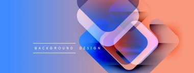 Soyut geometrik şekiller çakışıyor. Mavi geçişler turuncu gradyana geçişler modern arkaplan tasarımı yaratır. Minimalist tarz, mevcut temiz çizgiler.
