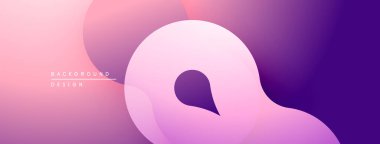 Soyut sıvı şekilleri, pembe mor gradyanlar. Modern tasarım, düz kıvrımlar, zarif kompozisyon. Minimalist arkaplan dokusu.