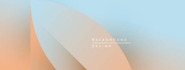 Soyut gradyanlar şeftali ve mavi renkleri harmanlarlar. Üst üste binen şekiller yumuşak görsel akış yaratır. Minimalist metin arkaplan tasarımı okur.