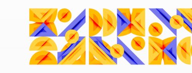 Soyut geometrik şekiller, turuncu, mor renkler. Tekrarlayan kalıplar görsel ritim yaratır, modern tasarım estetik. Temiz çizgiler, basit formlar..