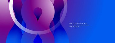 Soyut sıvı şekilleri, canlı mor, mavi gradyanlar. Modern tasarım, pürüzsüz geçişler, dinamik kompozisyon. Projeler için arkaplan ögesi.