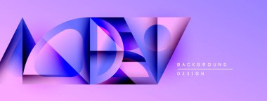Soyut geometrik şekiller örtüşerek canlı mor gradyan etkisi yaratır. Modern tasarım elementleri dijital sanat, arkaplan dokusu.