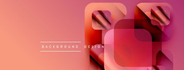 Soyut geometrik şekiller örtüşür, canlı bir değişim etkisi yaratır. Şeftali, kırmızı renkler tasarımda baskın. Metin arkaplan tasarımı okur.