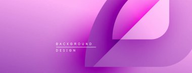 Soyut mor arkaplan. Gradyan katmanlar dinamik görsel efekt yaratır. Metin elemanları mevcut olan minimalist tasarım.