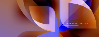 Soyut şekiller örtüşür, dinamik renk karışımları yaratır. Sıcak tonlarda havalı aksanlar hakim olur. Arka planlar için modern tasarım ögesi.
