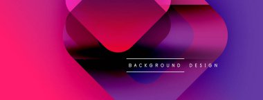 Soyut gradyan şekiller çakışıyor. Canlı morumsu, mor renkler dizaynda baskın. Metin arka plan tasarımı okur. Modern estetik.