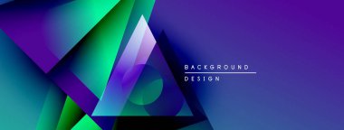 Soyut geometrik şekiller canlı mavileri, yeşillikleri, morları harmanlarlar. Modern tasarım, dinamik enerji ve gösterişli bir sunum öneriyor. Arkaplan metni arkaplan tasarımı okur.