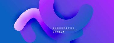 Soyut sıvı şekiller, canlı mor renkler, modern tasarım. Gradyan arka plan dinamik görsel efekt yaratır. Basit, temiz estetik..