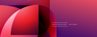 Soyut geometrik şekiller canlı kırmızıları, morları harmanlıyor. Modern tasarım derinlik, hareket ve görsel ilgi gösteriyor. Mevcut en küçük metin.