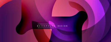 Soyut akışkan şekiller, canlı renkler, mor, kırmızı, pembe renkler. Arkaplan, pankart ve sunumlar için modern tasarım ögesi.
