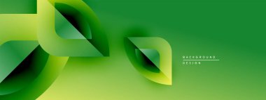Soyut yeşil katmanlar dinamik akış yaratır. Pürüzsüz şekiller üst üste binerek modern arkaplan tasarımı oluşturur. Gradyan gölgeler derinlik ve görsel ilgi ekler.