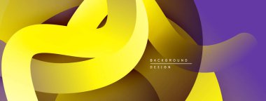 Soyut sarı, mor tasarım. Akan şekiller dinamik görsel doku oluşturur. Modern eğilimler pürüzsüz geçişler sunar.