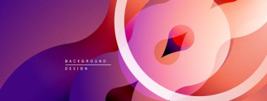 Soyut gradyanlar, akan şekiller dinamik görseller yaratır. Sıcak renkler baskın, bu da enerji ve hareket demektir. Modern tasarım ögesi.