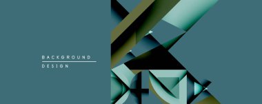 Soyut geometrik tasarım üst üste binen şekiller, gradyanlar. Teal, zeytin renkleri kompozisyona hakim. Modern estetik arka planlar, sunumlar. Minimalist stil görsel ilgi yaratır.