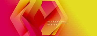 Soyut geometrik katmanlar canlı bir değişim etkisi yaratır. Kırmızı, turuncu, sarı renkler modern estetiği gösteren tasarıma hakim..