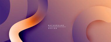 Soyut sıvı şekiller, değişken renkler, modern tasarım. Yumuşak kıvrımlar dinamik görsel akış yaratır, sıcak tonlar kompozisyona hakim olur.