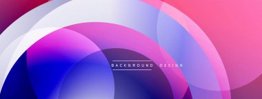Soyut tasarım özellikleri üst üste biniyor. Renkler pembelerden, morlardan, mavilerden karışıyor ve dinamik görsel efekt yaratıyor. Modern, temiz estetik.