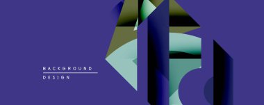 Soyut geometrik şekiller koyu mor arka planda kesişir. Renkler derinlik yaratır, modern estetik. Dijital arkaplanlar ve sunumlar için uygun minimalist tasarım.