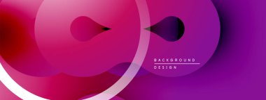 Soyut gradyanlar, üst üste binen daireler dinamik görsel efekt yaratır. Modern tasarım, canlı renkler, pürüzsüz geçişler.