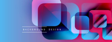 Soyut geometrik şekiller örtüşür, parlak mavi ve pembe renkler yaratır. Arkaplan ve pankartlar için uygun modern tasarım ögesi.