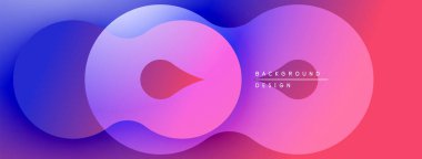 Soyut renkli şekiller çakışıyor. Gradyan mor, pembe, mavi renkleri harmanlıyor. Modern tasarım akıcılığı ve dinamizmi çağrıştırıyor. Arkaplan metni arkaplan tasarımı okur.