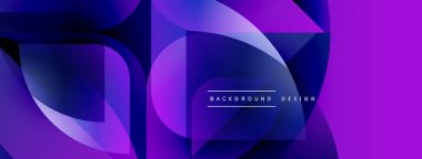 Soyut geometrik şekiller, mor renkler, dinamik kompozisyon. Modern tasarım elementleri görsel ilgi yaratıyor, gösterişli sunum.