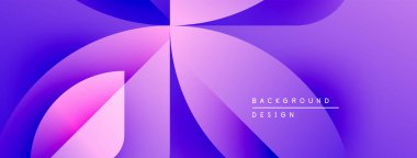 Soyut mor tasarım. Üst üste binen şekiller dinamik görsel efekt yaratır. Dijital projeler için modern arkaplan.