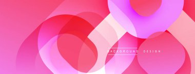 Soyut daireler örtüşüyor, canlı pembe, mor renkler yaratıyor. Arka planlar ve sunumlar için modern tasarım öğesi. Yumuşak gradyanlar görsel ilgi sunar.