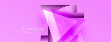 Soyut pembe tasarım katmanlı geometrik şekiller içerir. Renkler derinlik yaratır, modern estetik. Metin arkaplan tasarımı okur.