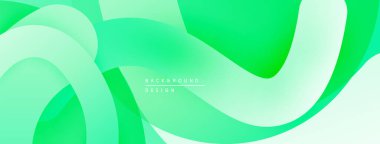 Soyut yeşil eğimler akışkan şekiller yaratır. Minimalist tasarım, düzgün kıvrımlar, modern estetik. Geçmişi tazeliği ve canlılığı akla getiriyor..