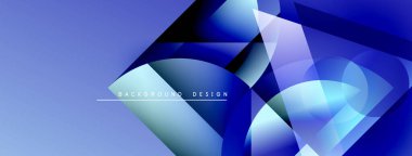 Soyut mavi tasarım geometrik şekiller, gradyanlar, akan çizgiler içerir. Arka planlar ve sunumlar için modern estetik.