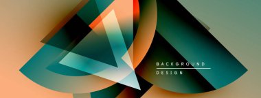 Soyut geometrik şekiller örtüşüyor, canlı renk eğimleri yaratıyor. Tasarım pürüzsüz geçişler ve modern estetik içeriyor..