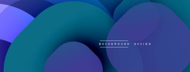 Soyut sıvı şekiller, mavi mor renkler, modern tasarım. Arkaplan özellikleri üst üste binen çemberler, değişim etkisi. Minimalist estetik.