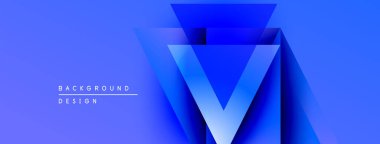 Soyut mavi gradyan tasarımı. Geometrik şekiller derinlik yaratır, modern estetik. Mevcut asgari metin ögeleri, temiz bileşim.