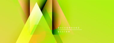 Soyut geometrik şekiller örtüşüyor, canlı yeşil, sarı renkler yaratıyor. Modern tasarım yenilik, enerji ve görsel cazibe öneriyor.