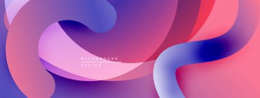 Soyut sıvı şekiller harmanlanarak canlı pembeler, morlar, maviler yaratır. Modern tasarım hareketi, enerjiyi, görsel ilgiyi çağrıştırıyor.